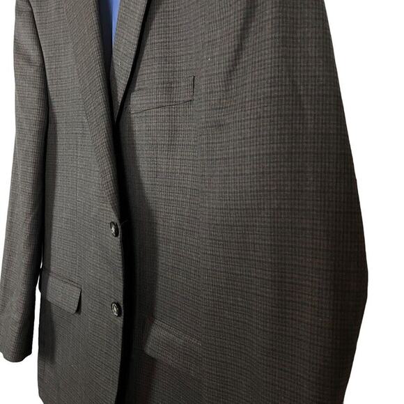 Chaps Mens Brown Plaid Suit Jacket Blazer Sport Coat 2 Button Business 42R - Picture 9 of 16